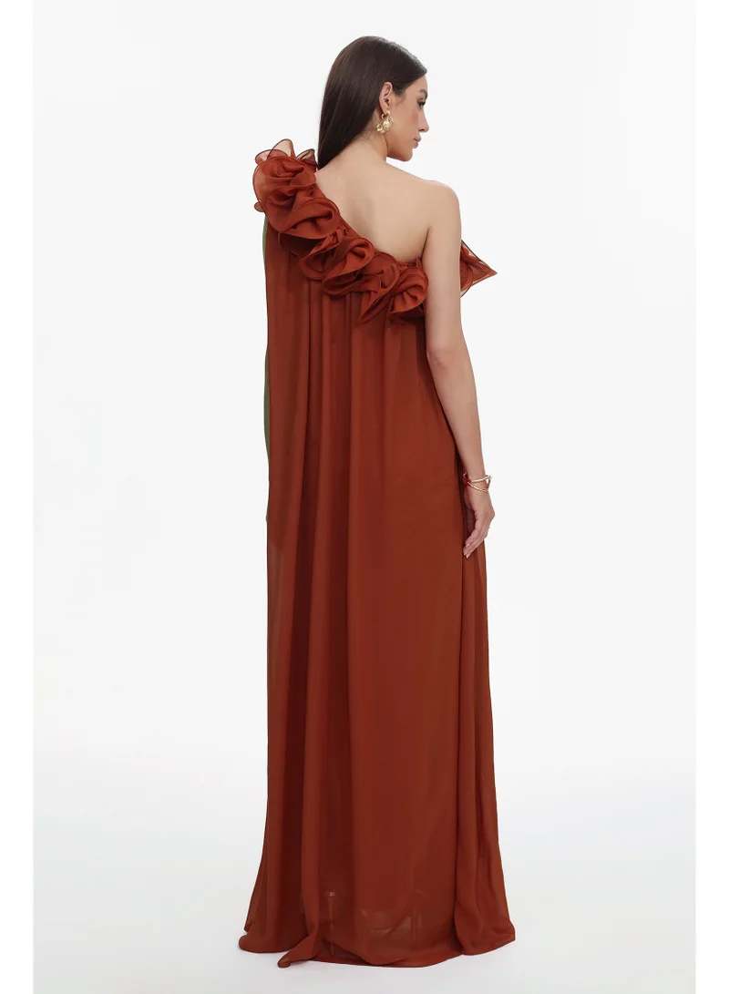 Bella Barnett  Neal Resort Flowy One Shoulder Ruffle Maxi Dress for Women | Best Price UAE